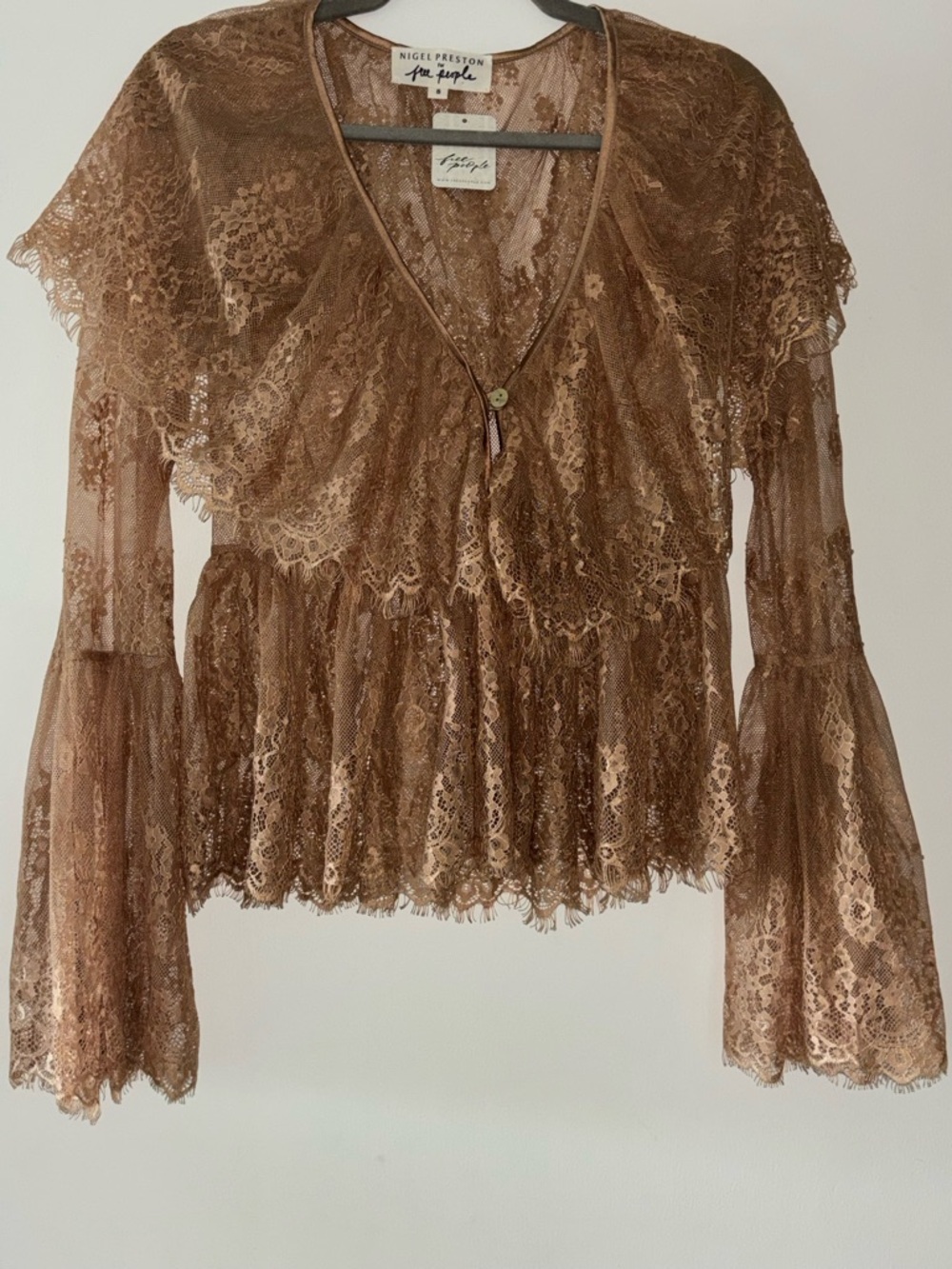NWT Free people X Nigel Preston Lace Edwardian Top  Regular $187 - Picture 2 of 6